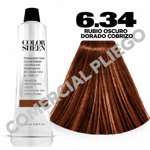 Tinte 6.34 Rubio Oscuro Dorado Cobrizo Color Sheen 100ml