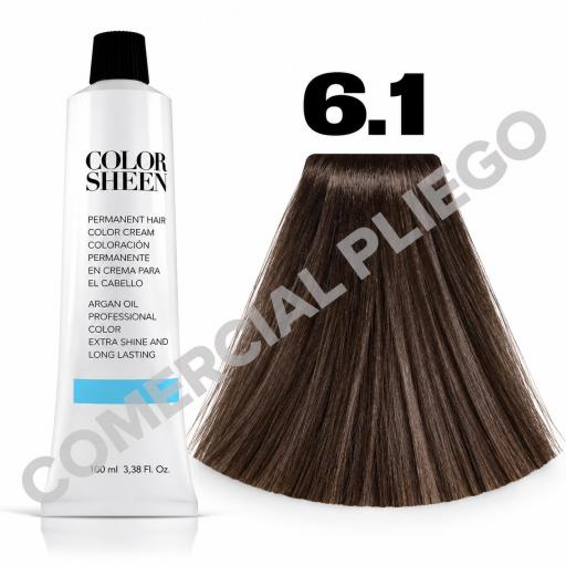 Tinte 6.1 Rubio Oscuro Ceniza Color Sheen 100ml