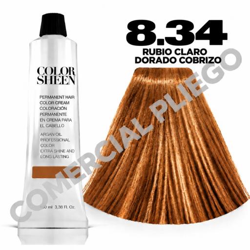 Tinte 8.34 Rubio Claro Dorado Cobrizo Color Sheen 100ml
