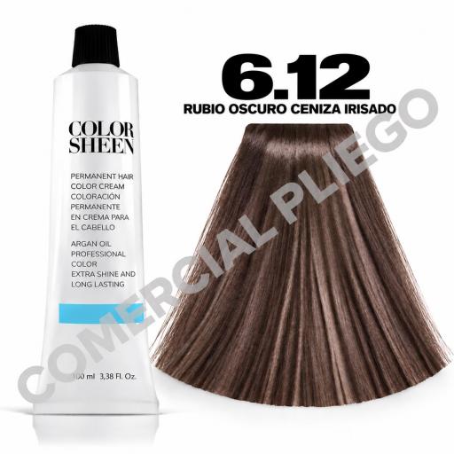Tinte 6.12 Rubio Oscuro Ceniza Irisado Color Sheen 100ml