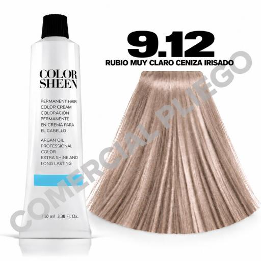 Tinte 9.12 Rubio Muy Claro Ceniza Irisado Color Sheen 100ml
