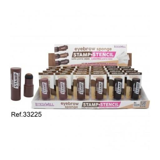 Expositor EYEBROW SPONGE STAMP+3 PLANTILLAS. 24 unidades 33225