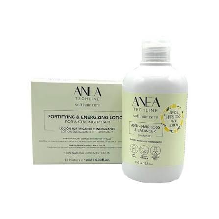 Anea Pack Anticaída Cabello Champú 450 ml + Ampollas Fortificantes 12 x 10 ml Tratamiento Capilar
