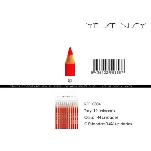 LAPIZ DE OJOS/LABIOS 24/U ROJO