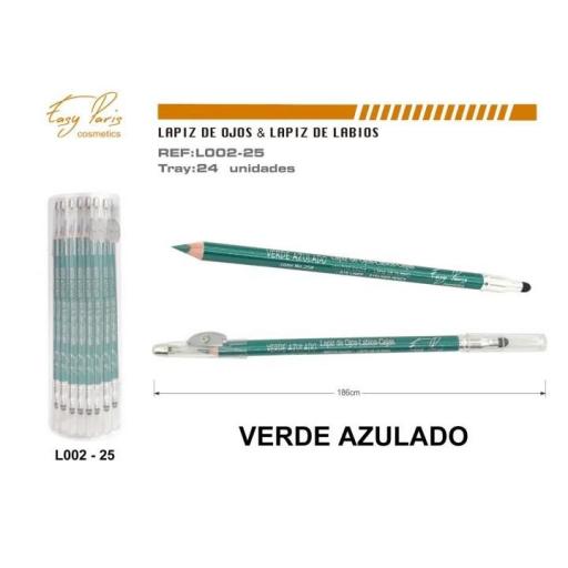 LAPIZ DE OJOS VERDE METALIZADO 24/U