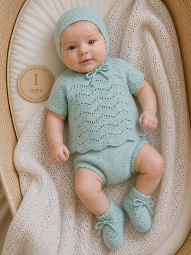 Conjunto hilo bebé 4 piezas MAC ILUSION Conejitos Tess 0036 AQUATIC.jpg