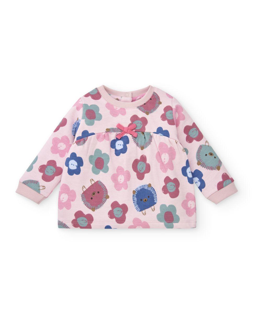 TUC TUC Vestito In Felpa Per Bimba, Modello Puffin, Manica Lunga, Vita Aderente, 98% Cotone 2% Elastan, Lavabile In Lavatrice