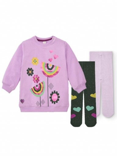 Vestido Felpa + Pack 2 Leotardos niña TUC TUC Cyber Dino