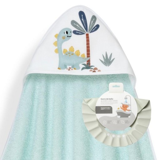 Capa de baño bebé Dino + Gorro INTERBABY [1]