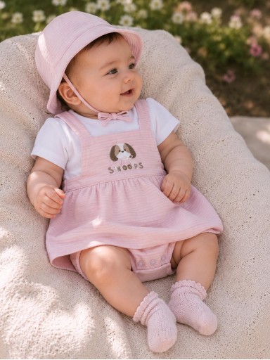 Vestido Peto simulado con Gorro bebé niña Mayoral 1631.JPG