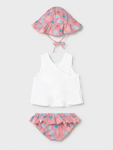 Conjunto baño bebé niña con gorro Mayoral [1]