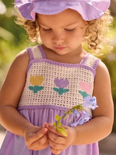 Vestido combinado crochet niña Mayoral [1]