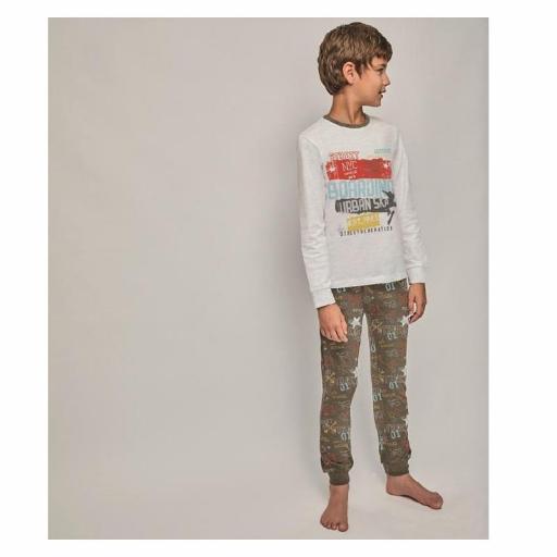 Pijama niño juvenil m/larga algodón fino "URBAN SKATER"