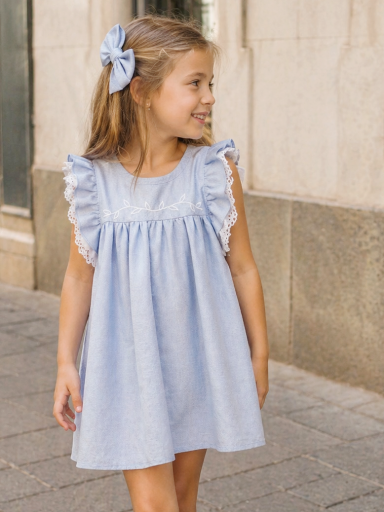 Vestido niña Anís con Lazo Pelo CALAMARO BABY Excellentt [1]
