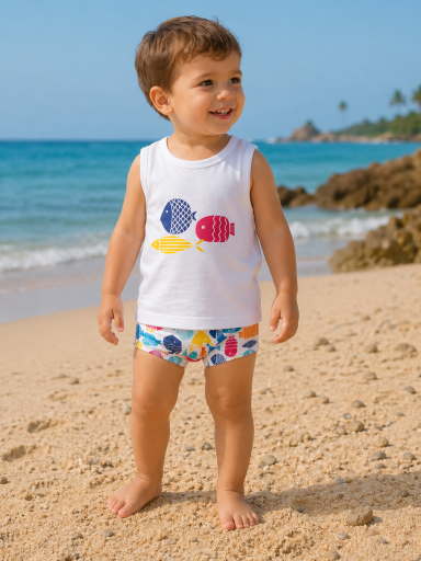 Conjunto baño niño Peces Calamaro Baby 23028.jpg