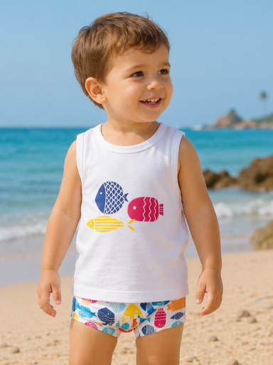 Conjunto baño niño Calamaro Baby Peces  [1]