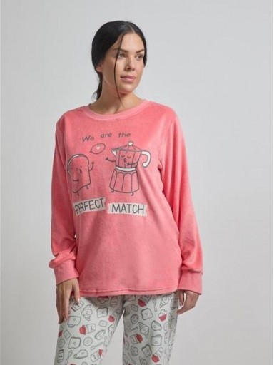 Pijama mujer terciopelo DIASSI Breakfast [1]