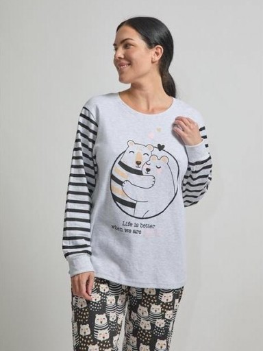 Pijama mujer algodón interlock DIASSI Bear Hug [1]