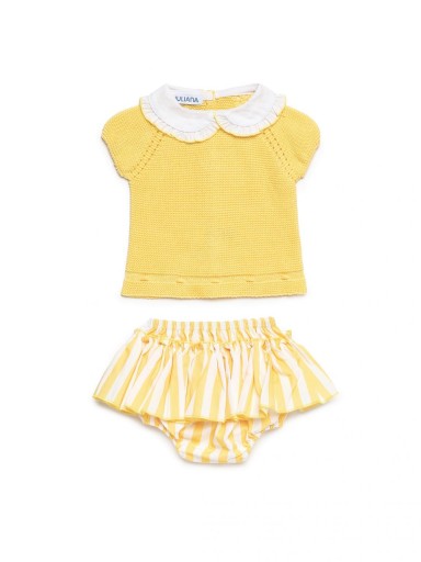 Conjunto niña rayas JULIANA Limón [1]
