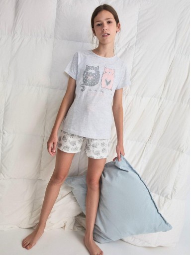 Pijama chica manga corta TOBOGAN Cats 26117652.jpg [0]