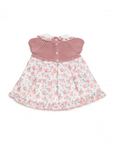 Vestido bebé niña combinado flores JULIANA Arándano [1]