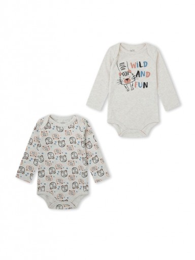  Pack 2 Bodys manga larga bebé niño YATSI Wild and Fun