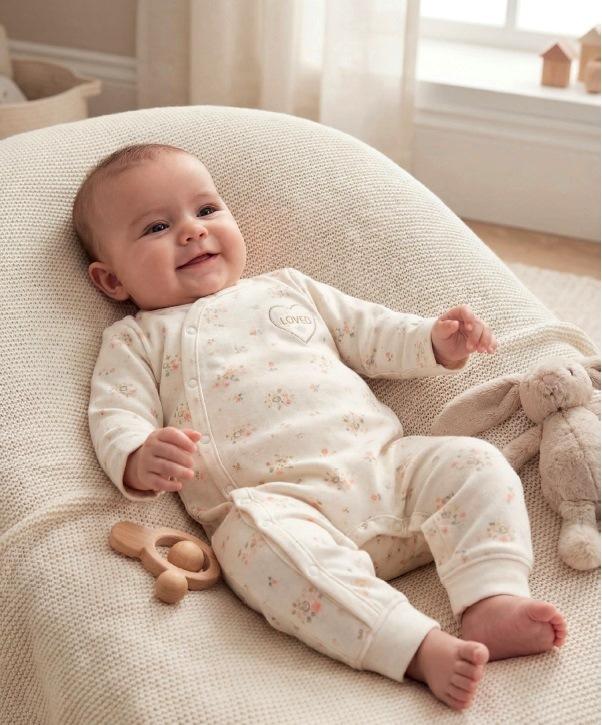 Pijama Pelele bebé niña terciopelo sin pies YATSI Loved 26200317.jpg