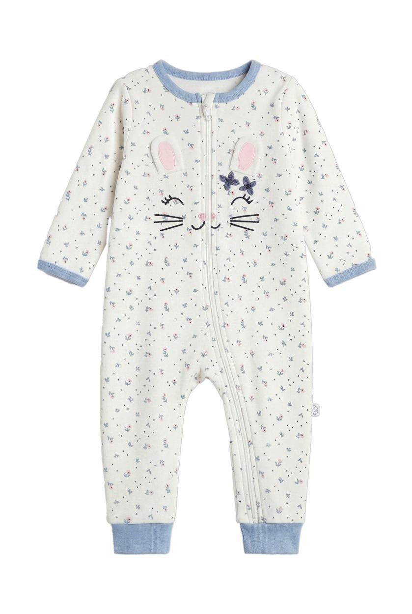 Pijama Pelele bebé niña terciopelo sin pies YATSI Rabbit 26200486.jpg