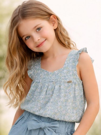 Blusa niña manga corta CANADA HOUSE Fleurs 26383121.jpeg