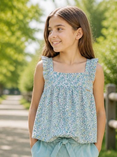 Blusa niña manga corta CANADA HOUSE Fleurs 26383121.jpeg
