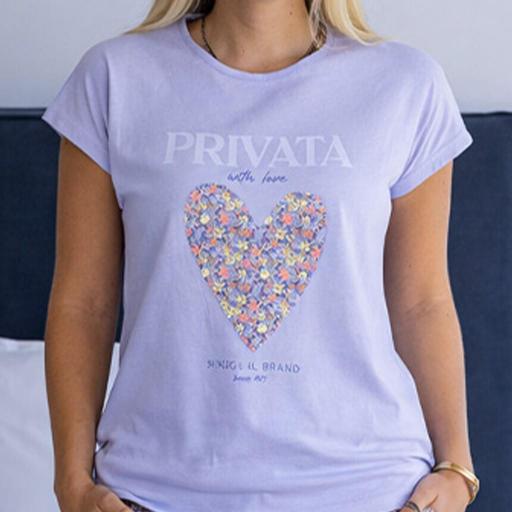 Pijama mujer manga corta Corazón PRIVATA [2]