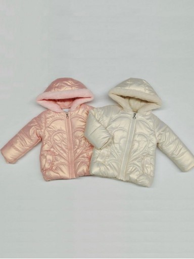 Abrigo Niña Acolchado con Capucha de Pelo [0]
