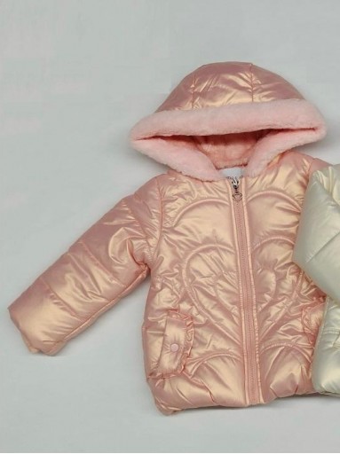 Abrigo Niña Acolchado con Capucha de Pelo [2]