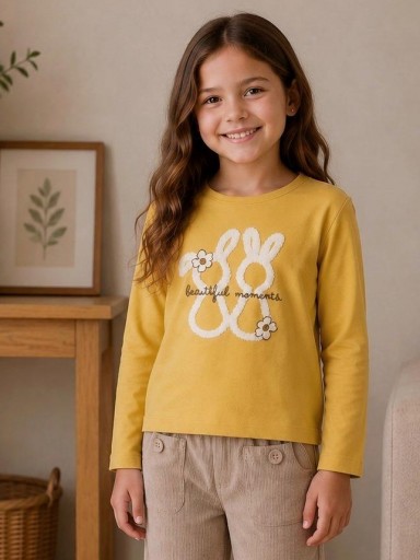 Camiseta niña manga larga Mayoral 4010 MOSTAZA.JPG