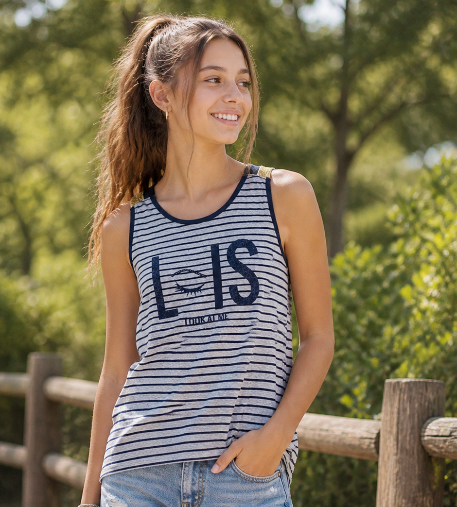 Camiseta rayas tirantes niña Lois 45972 LOOK.jpg