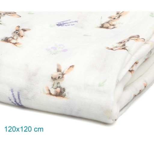 Muselina Bambú Conejos 120x120 KIOKIDS [2]