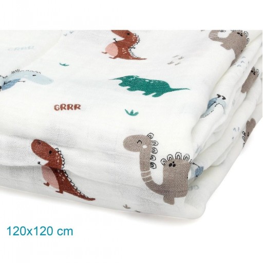 Muselina Bambú Dinos 120x120 Kiokids [2]
