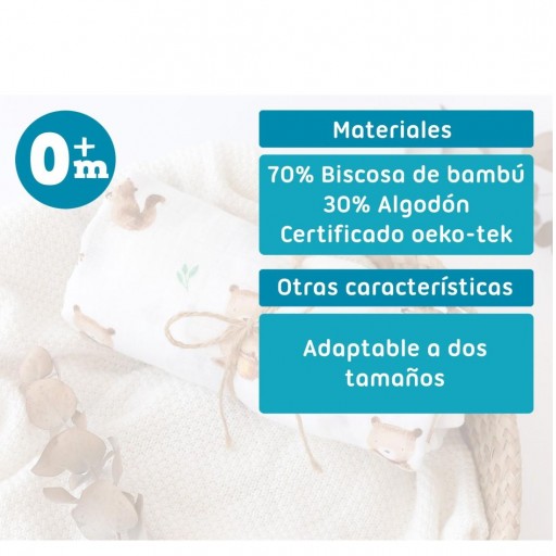 Muselina Bambú Ositos 120x120 Kiokids [2]