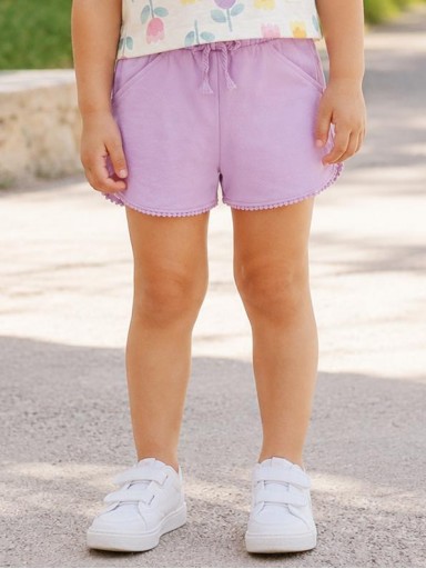 Pantalón corto básico de chándal niña Mayoral 603 LILA.JPG