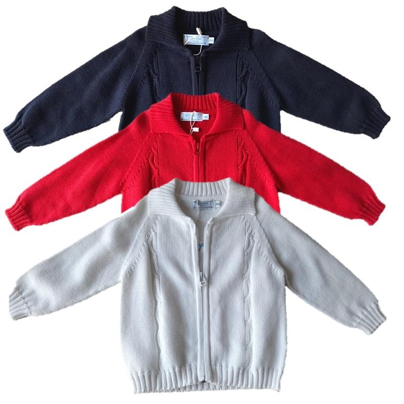 Ropa Ropa unisex para niños Chaquetas y abrigos jersey infantil de punto en algodón rojo 