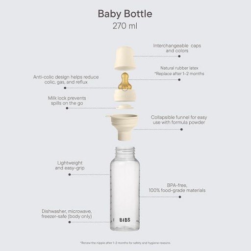 Biberón Plástico BIBS Tetina Látex 270ml   [5]