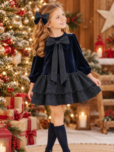 Vestido con Lazo Pelo Halny Niña CALAMARO BABY .png