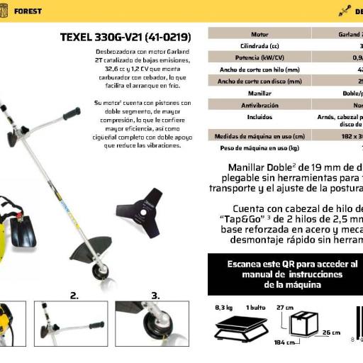 Desbrozadora a gasolina TEXEL 330 G-V21 [2]