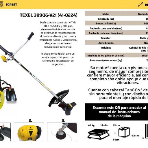 Desbrozadora a gasolina TEXEL 389 QG-V21 [2]