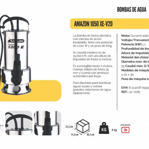 BOMBA SUMERGIBLE GARLAND AMAZON 1050 XE-V20 [1]