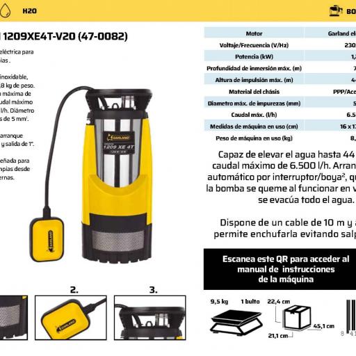 BOMBA SUMERGIBLE GARLAND AMAZON 1209 XE4T-V20 [1]