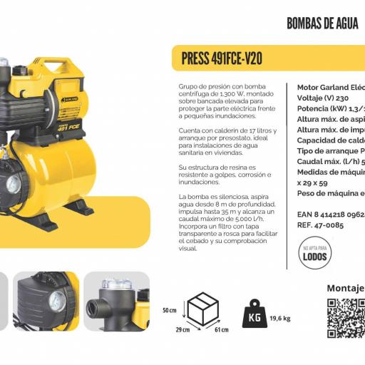 Grupo de presión GARLAND PRESS 491FCE-V20 [2]