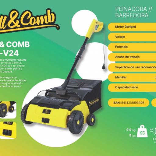 Peinadora y barredora para césped artificial ROLL&COMB 202 E-V24 - ancho 30 cm [2]