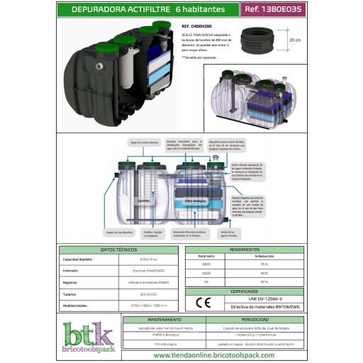 Depuradora ACTIFILTRE 6 Oxidación Total sin electricidad para 6 habitantes [3]