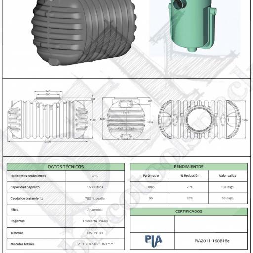 Pack Integral DEPURLINE 1600 litros - 5 habitantes [2]